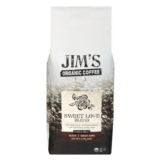 Jim's Organic Coffee Sweet Love Organic Coffee Beans 11oz Pack of 6