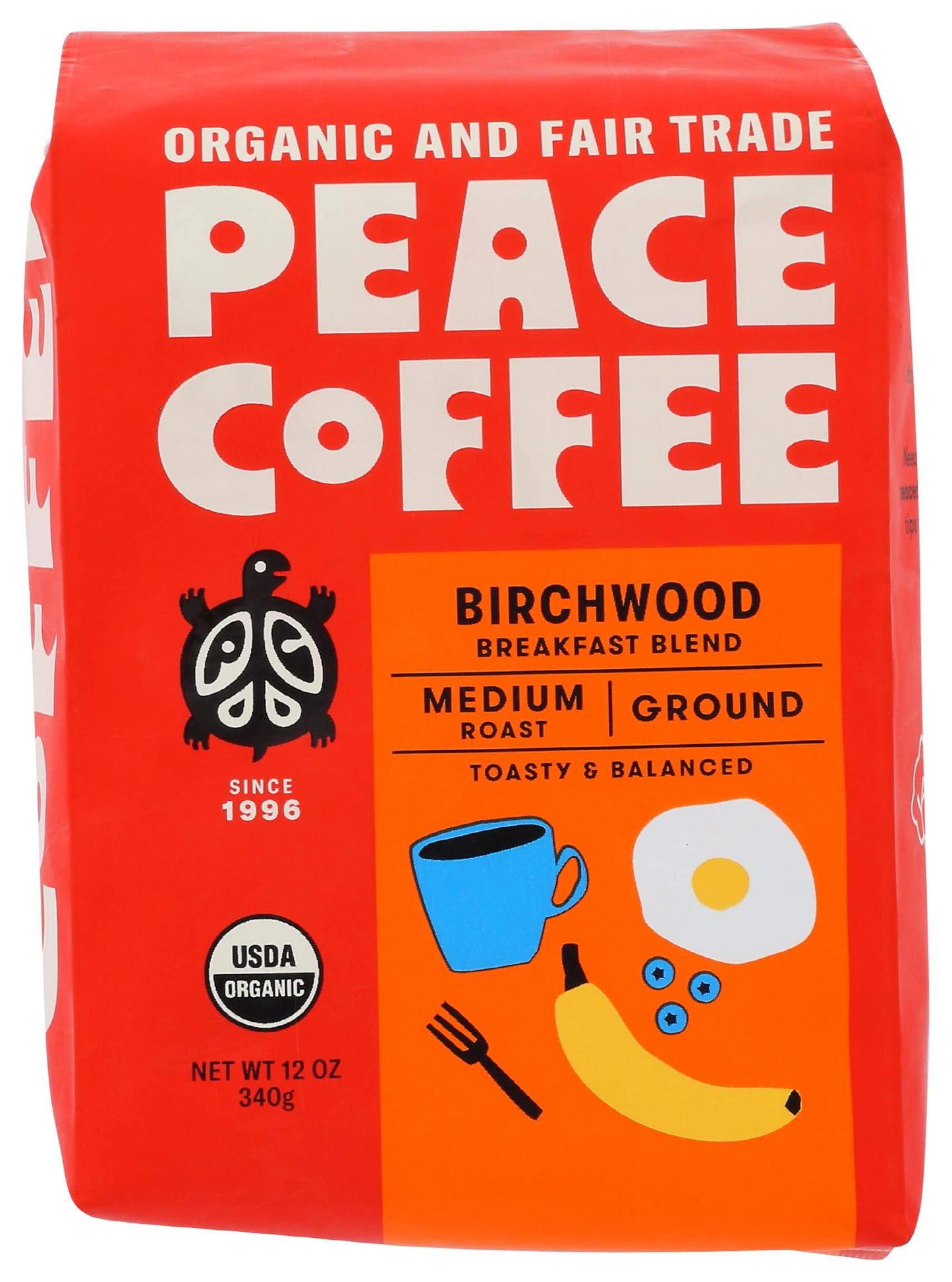 Peace Coffee Ground Birchwood 12 oz Pack of 6