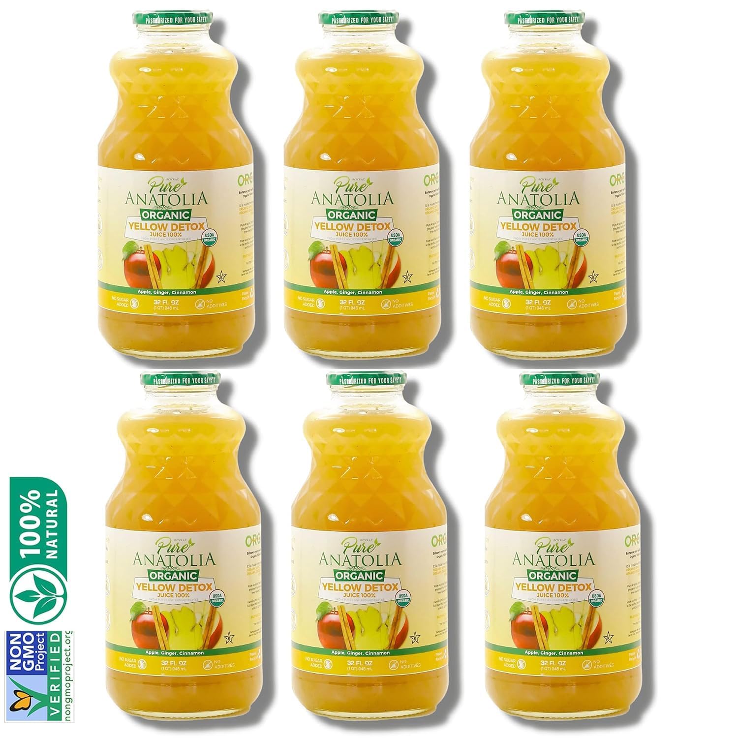 Pure Anatolia Juice Yellow Detox Organic 32fl oz Pack of 6