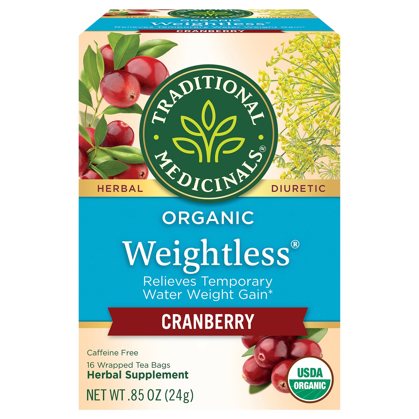 Traditional Medicinals Weightless Cranberry Tea 16 Bags