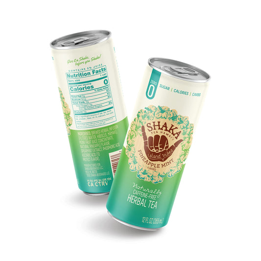 Shaka Tea Herbal Pineapple Mint Ready to Drink 12 fl oz Pack of 12