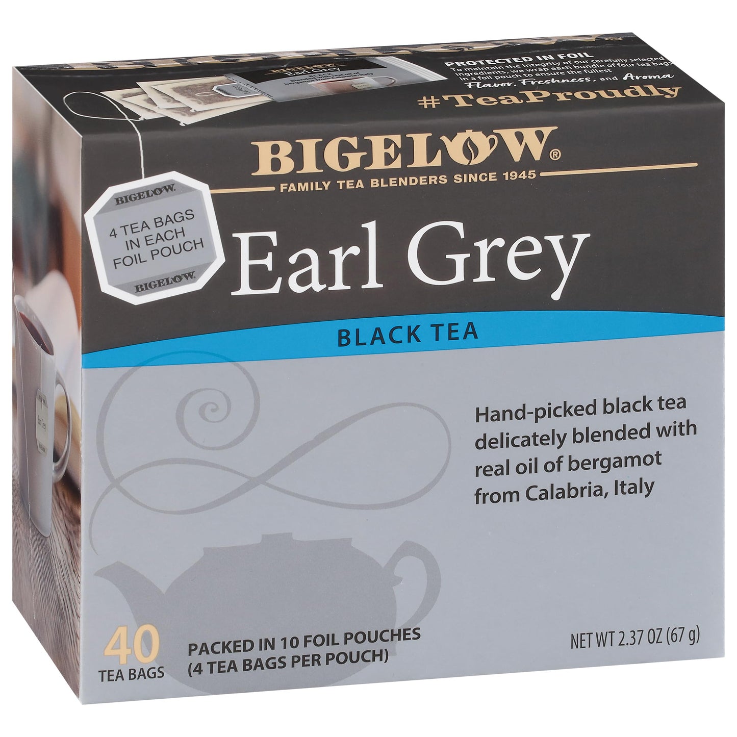 Bigelow Earl Grey Tea 40 Bags 2.37 oz (Pack of 6)