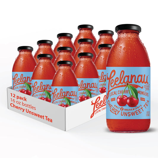 Leelanau Tea Cherry Unsweetened Ready to Drink 16 fl oz Pack of 12