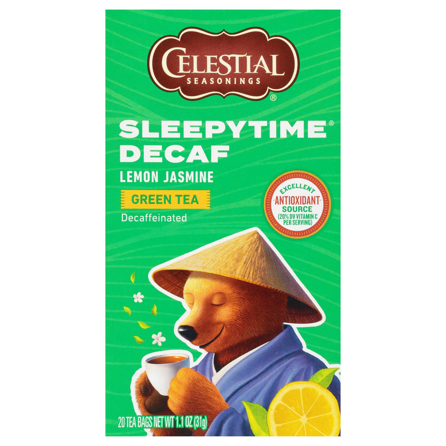 Celestial Seasonings Tea Grain Sleepytime Lemon Jasmine 20 Bag (Pack Of 6)