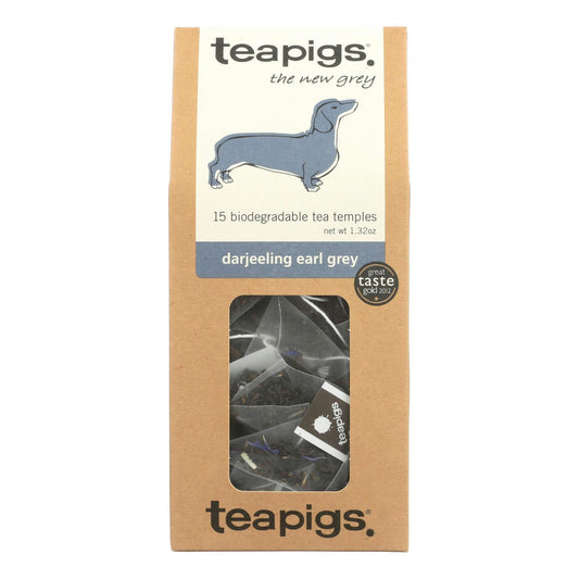 Teapigs Tea Darjeeling Grey Earl Temples - 15 Count (Pack of 6)