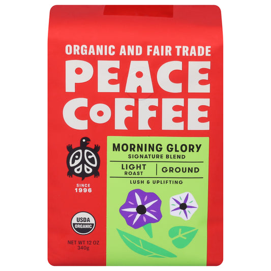 Peace Coffee Morning Glory Ground Coffee 12 oz Pack of 6