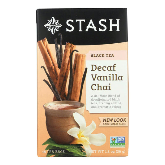 Stash Tea Vanilla Chai Decaf Tea 18 Count (Pack of 6)