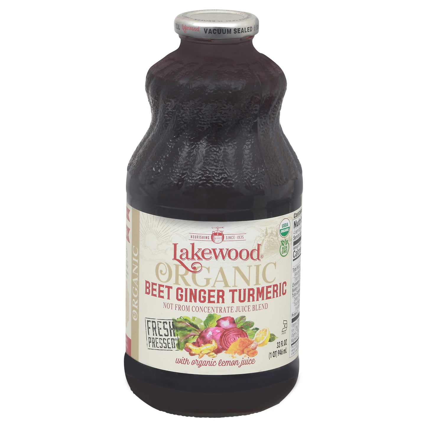 Lakewood Juice Beet Ginger Turmeric Organic 32 FO (Pack of 6)