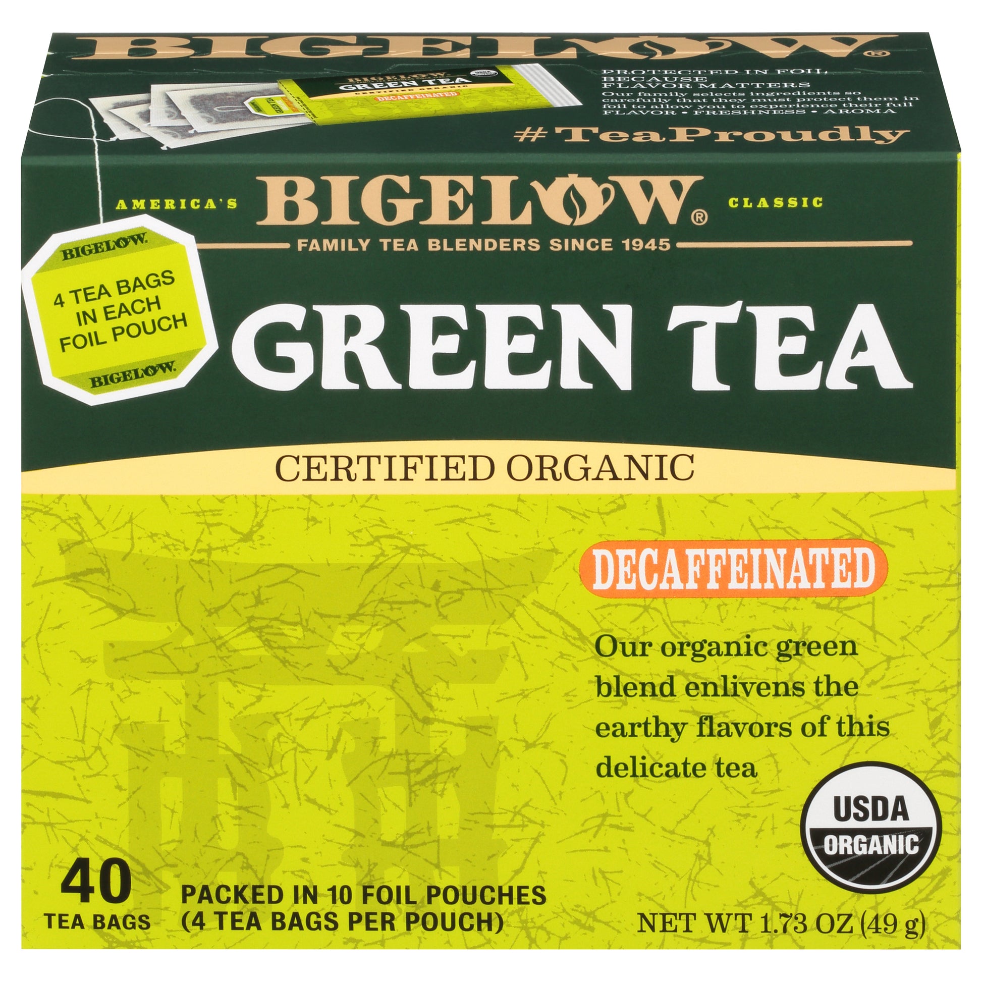 Bigelow Tea Decaf Green Organic 40Bg 1.73 oz (Pack Of 6)