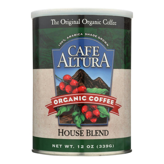 Cafe Altura - Organic Ground Coffee - House Blend - 12 oz. (Pack of 6)