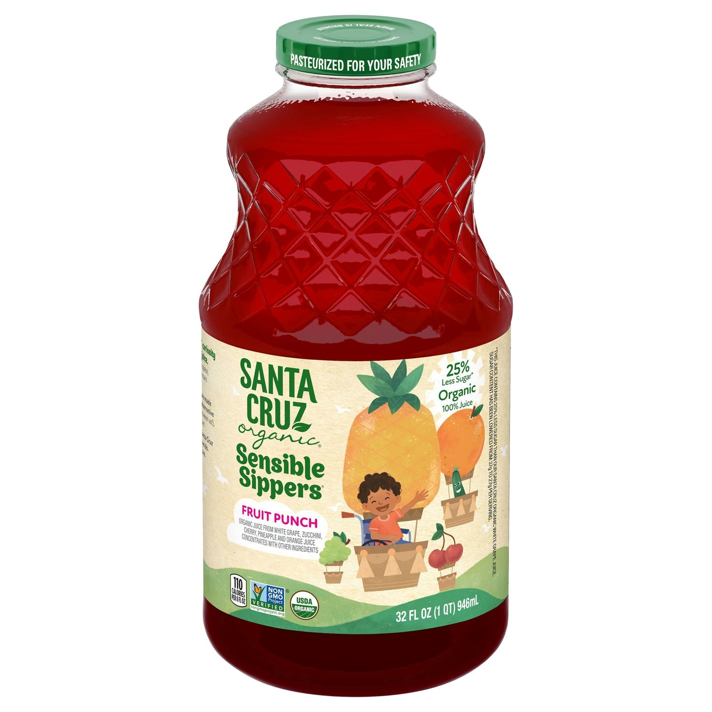 Santa Cruz Organic Sensible Sippers Fruit Punch 32 fl oz (Pack of 6)