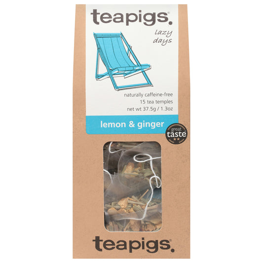 Teapigs Tea Lemon Ginger 15 Ea (Pack of 6)