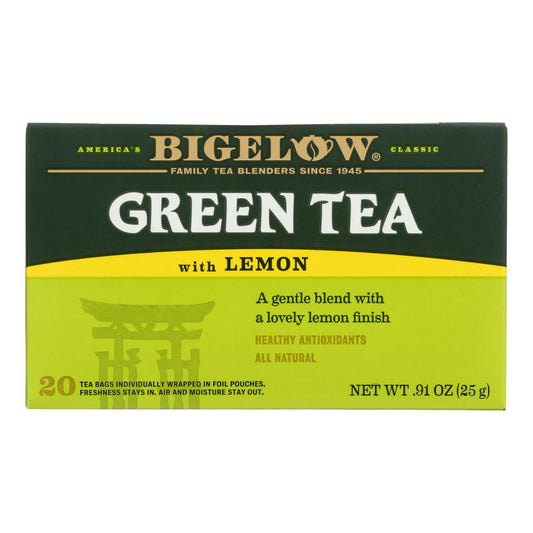 Bigelow Green Tea Bags with Lemon 20 Count - 0.91 oz (Pack of 6)