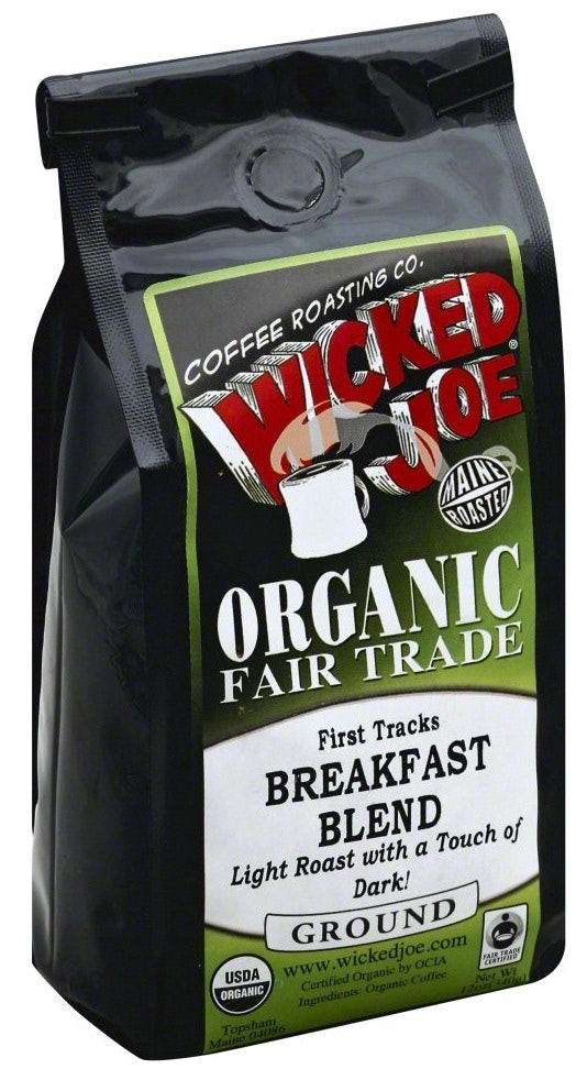 Wicked Joe Organic Fair Trade Breakfast Blend Ground Coffee - 12 Ounce (Pack of 6)