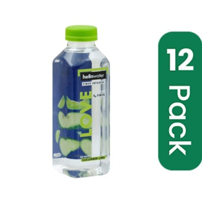 Hellowater Water Cucumber Lime Love 16 oz (Pack Of 12)