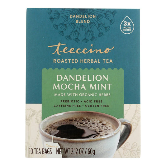 Teeccino Dandelion Mocha Mint Gluten Free Chicory Herbal Tea