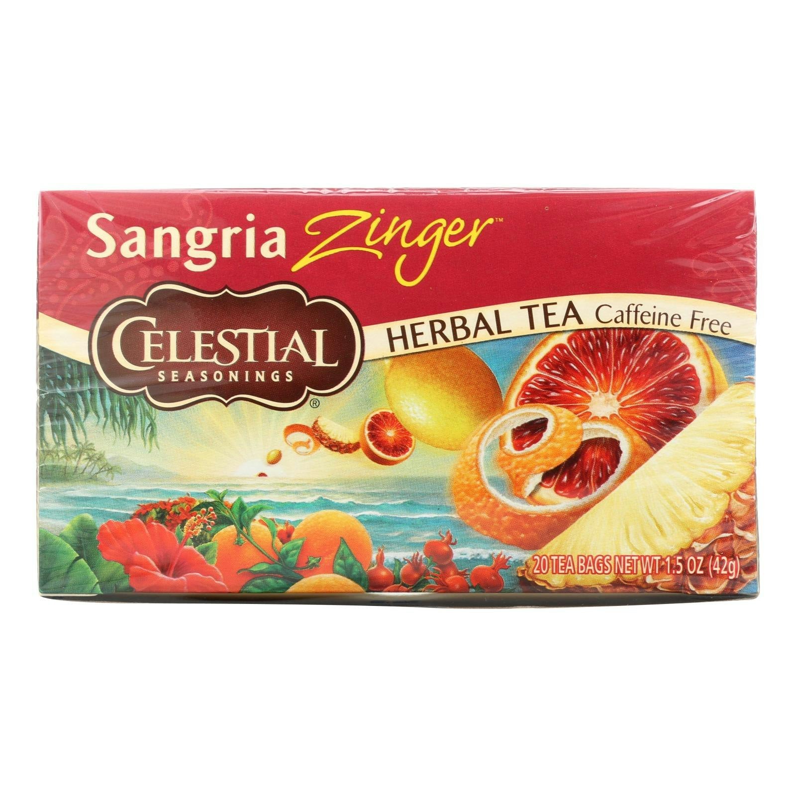 Celestial Seasonings Herbal Tea Caffeine Free Sangria Zinger Caffeine Free