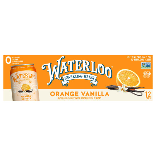 Waterloo Sparkling Water Orange Vanilla 1 144 FO (Pack of 2)