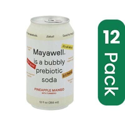 Mayawell Prebiotic Soda Pineapple Mango 12 FO (Pack of 12)