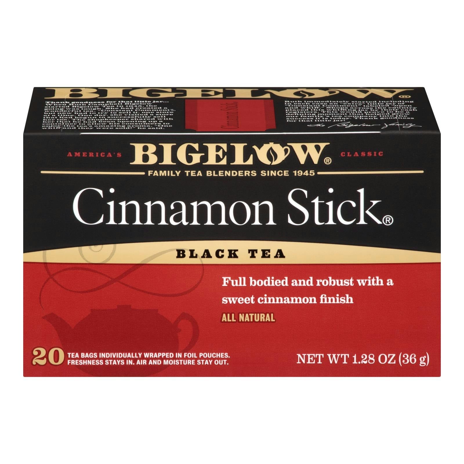 Bigelow Black Tea Cinnamon Stick - 20 per Pack (6 Packs Total)