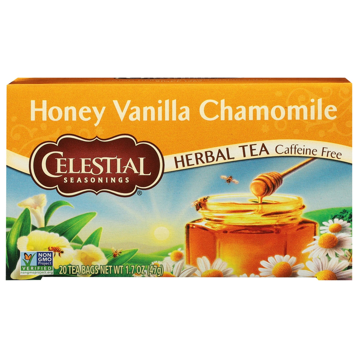 Celestial Seasonings Tea Herb Honey Vanilla chamomile 20 Bag (Pack of 6)