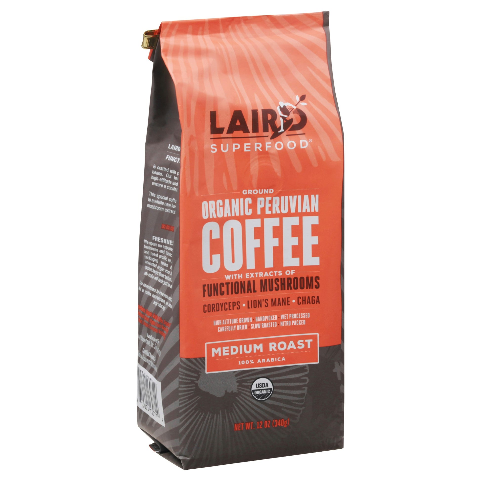 Laird Superfood Coffee Medium Ground Mushroom Organic