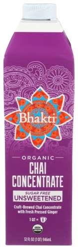 Bhakti Unsweetened Chai Concentrate - 32 Fluid Ounce (Pack of 6)