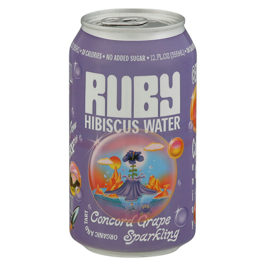Ruby Hibiscus Water Sparkling Concord Grape Organic