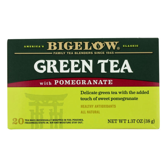 Bigelow Green Tea Bags with Pomegranate 20 Count - 1.37 oz (Pack of 6)