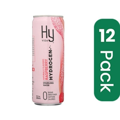 Hyvida Brands - Water Sparkling Hydrogen Raspberry - 12 Fl oz (Pack of 12)