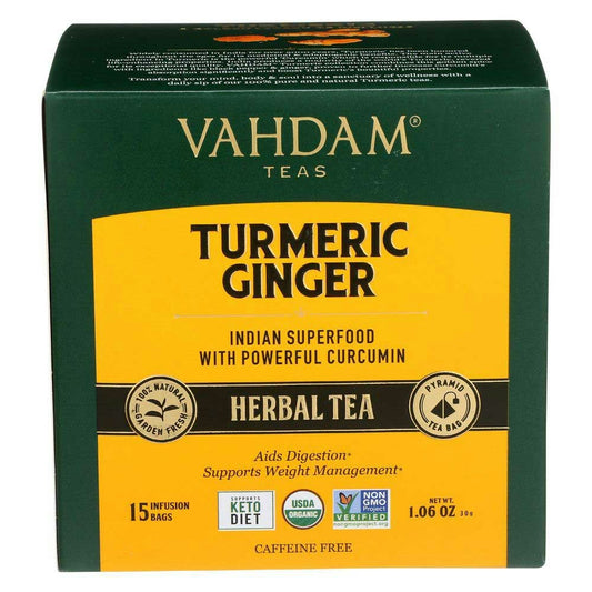 Vahdam Organic Turmeric Ginger Herbal Tea