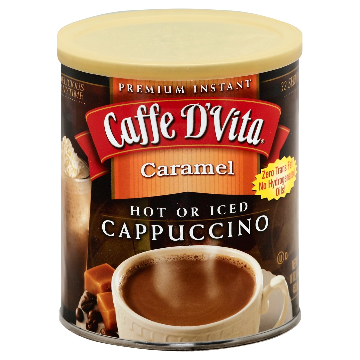 Caffe D Vita Cappuccino Caramel 16 oz (Pack Of 6)