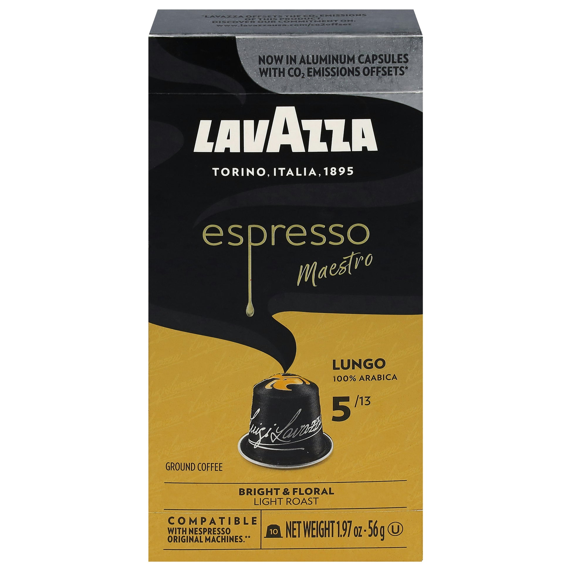 Lavazza Lungo Nespresso Compatible Capsules 10 count (Pack of 6)
