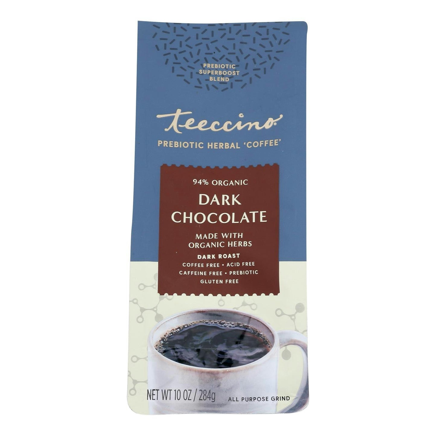 Teeccino - Coffee Dark Chocolate Prebiotic 10 oz (Pack of 6)