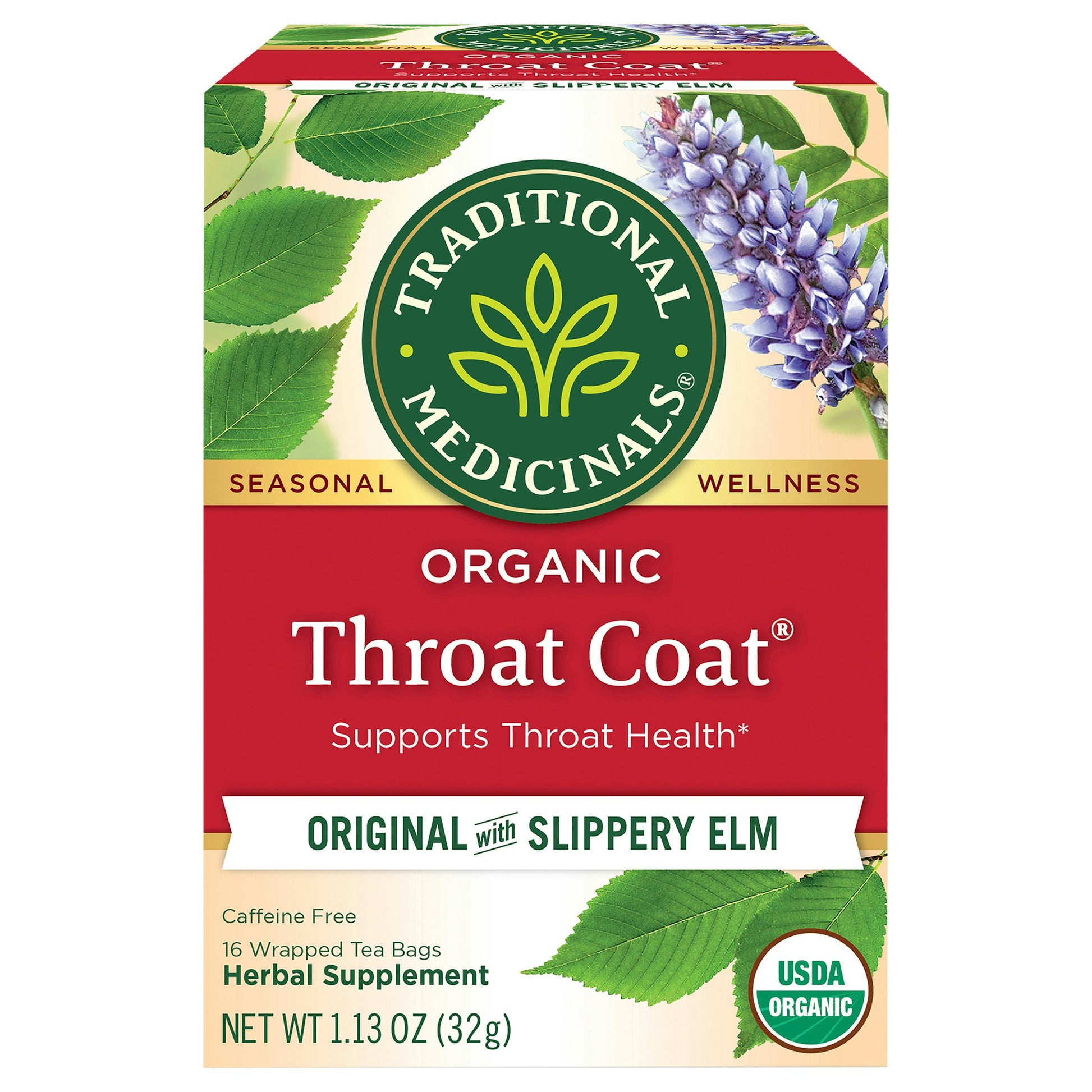 Traditional Medicinals Tea Throat Coat 16 Bag (Pack of 6)