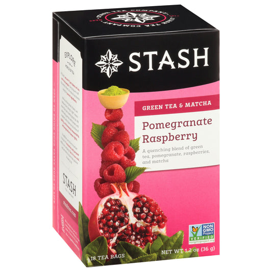 Stash Tea Tea Grain Pomegranate Raspberry Matcha 18 Bag (Pack of 6)