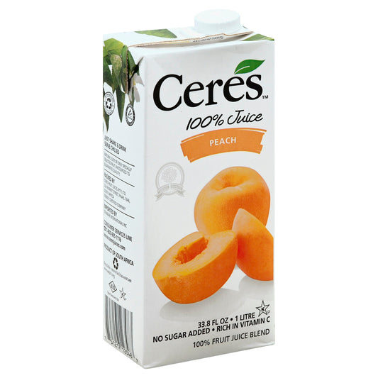 Ceres Juice Peach 33.8 FO (Pack of 12)