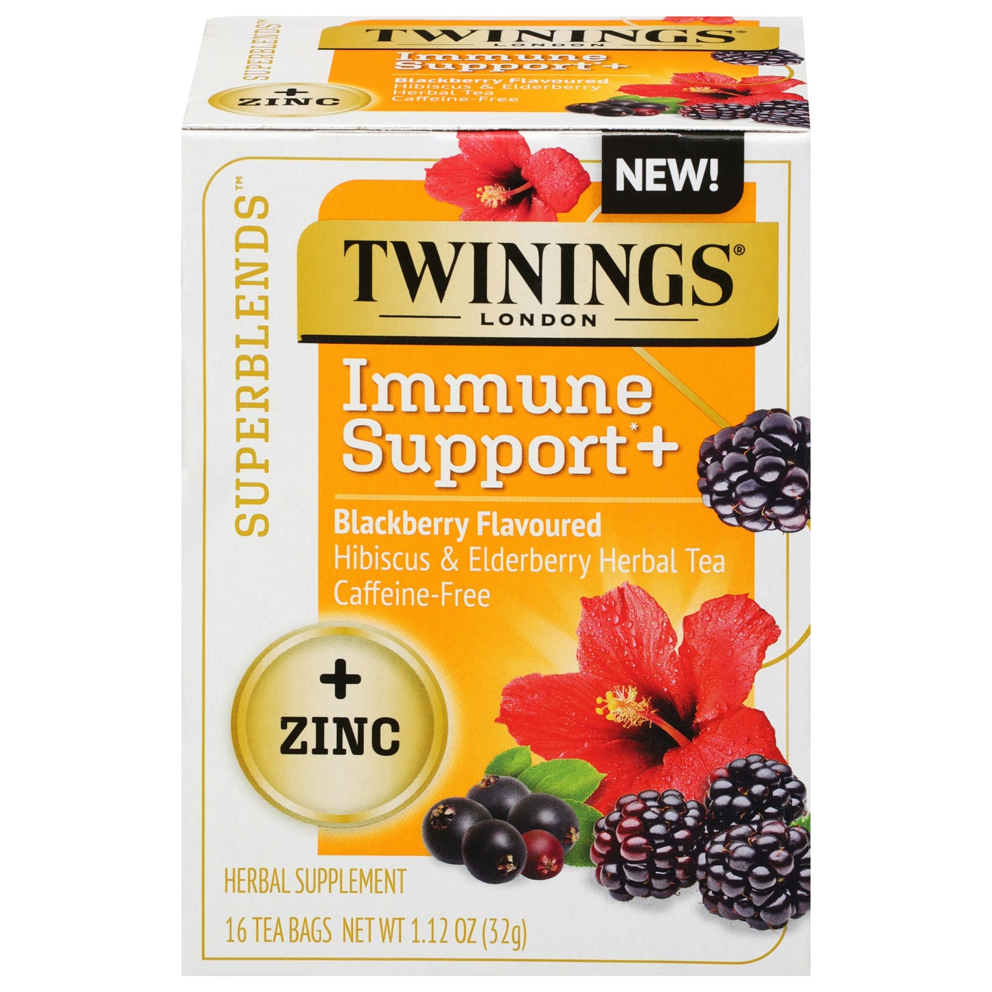 Twining Tea Tea Superblend Immune Zinc 16 Bag (Pack of 6)