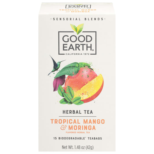 Good Earth -  Tropical Mango & Moringa Herbal Tea Sensorial Belnds 15 Bags (Pack of 5)