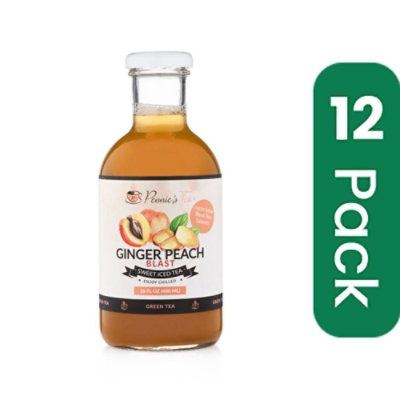 Pennie`s Tea - Iced Tea Ginger Peach Blast 16 fl. oz (Pack of 12)