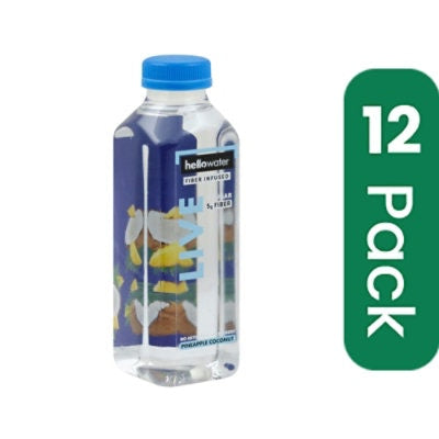 Hellowater Water Pineapple Coconut Live 16 oz (Pack of 12)