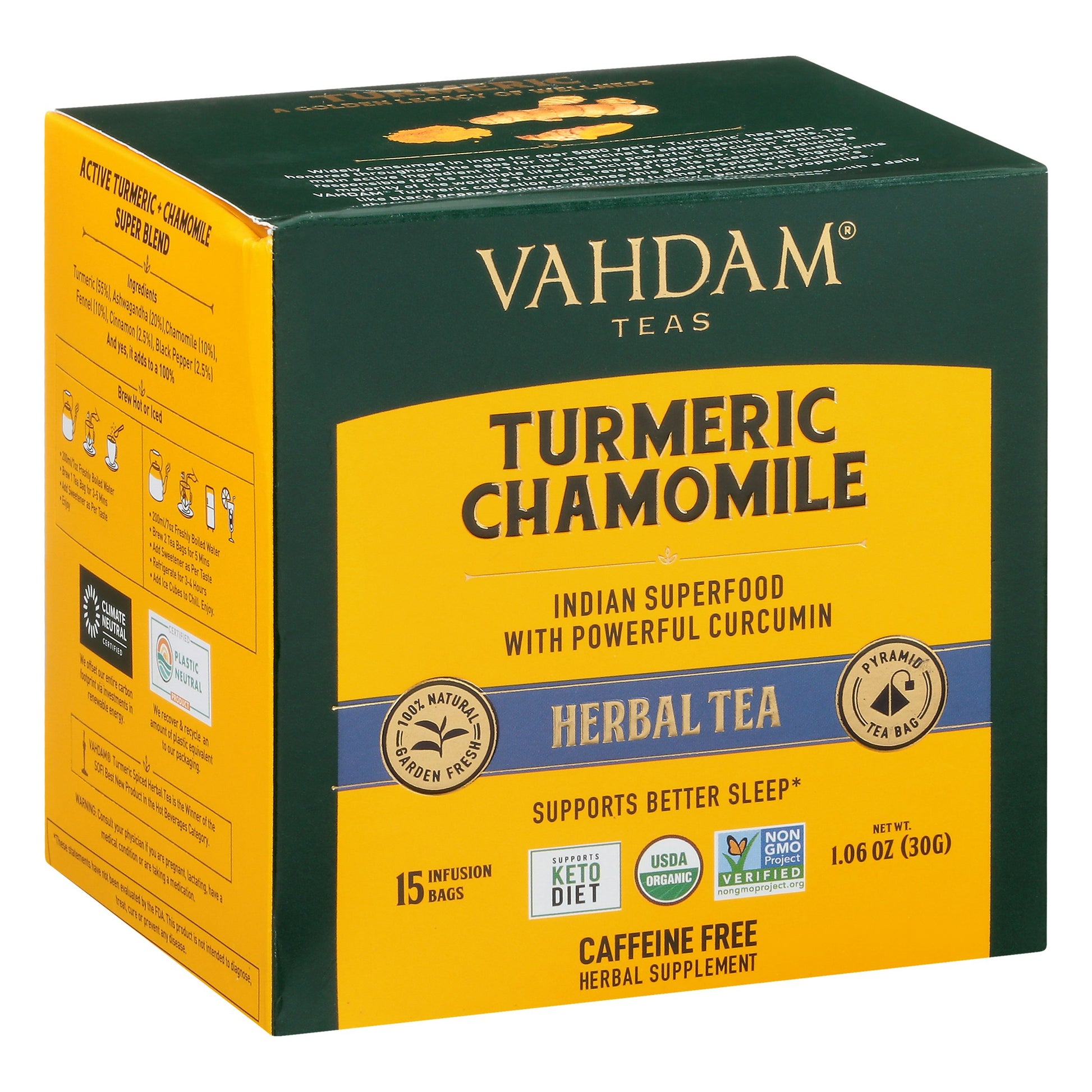 Vahdam Teas Tea Herbal Chamomile Bag