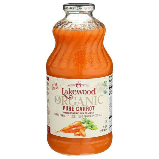 Lakewood Organic Pure Carrot with Lemon Juice - 32 Fluid Ounce (Pack of 6)