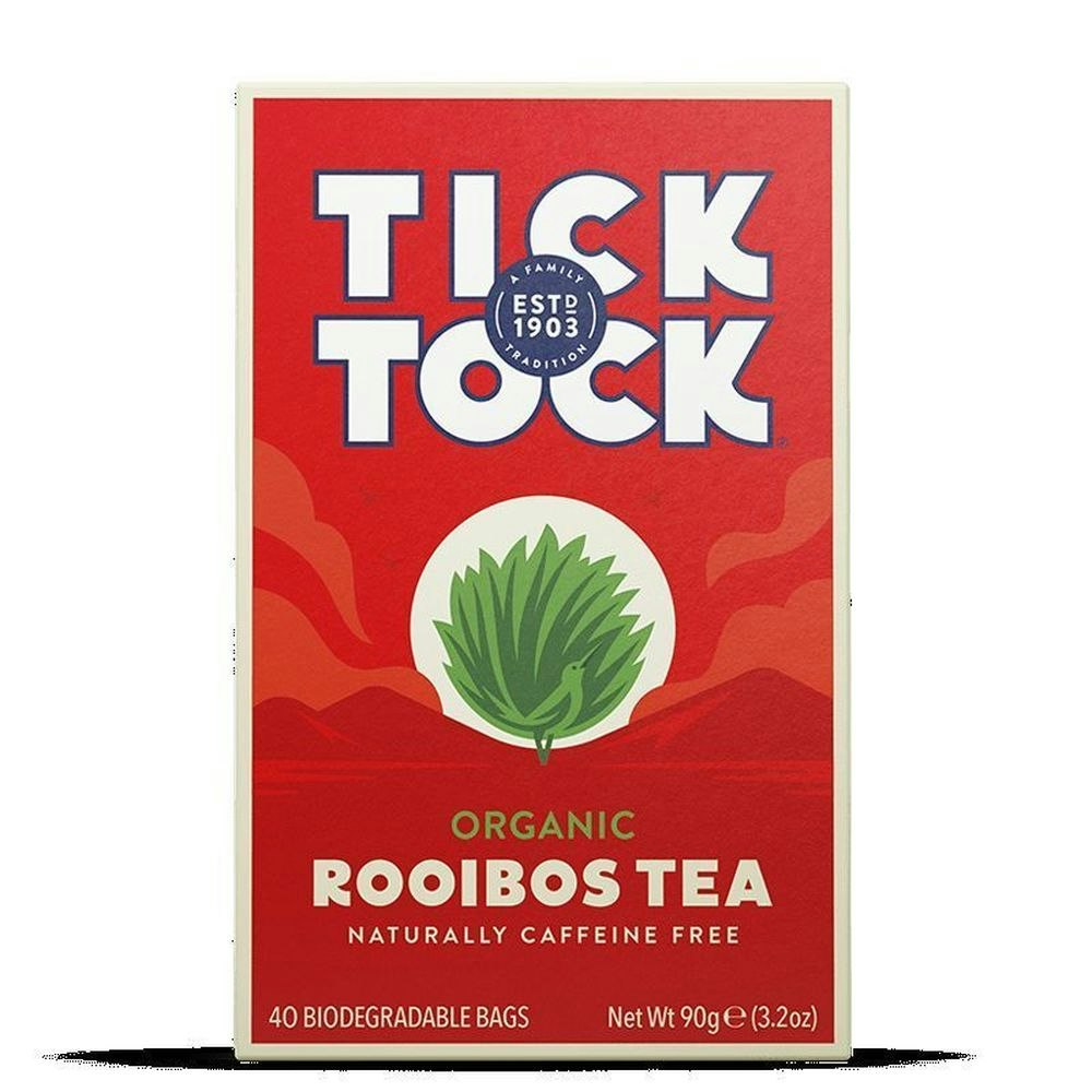 Tick Tock Organic Rooibos Tea - 40 tea bags (Pack of 4)