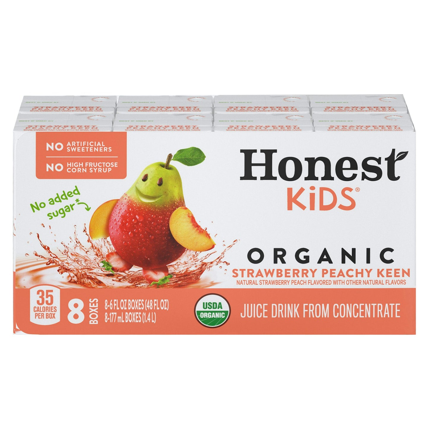 Honest Kids Juice Strawberry Peachy Keen 48 Fl Oz (Pack of 5)