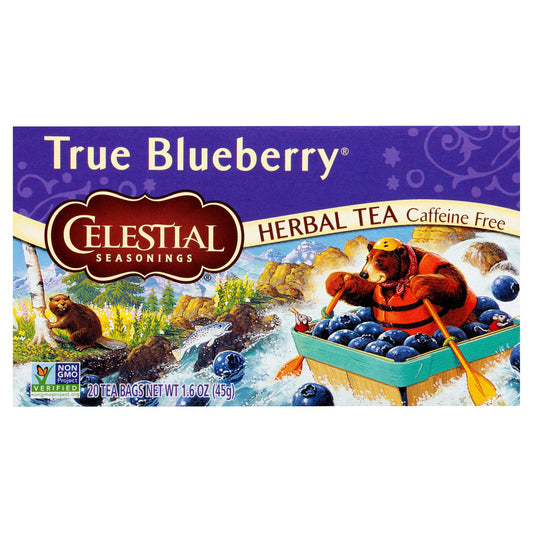 Celestial Seasonings Tea Grain Zinger True Blueberry 20 Bag (Pack of 6)