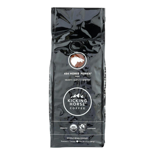 Kicking Horse Coffee Organic Whole Bean 454 Horse Power Dark Roast 10 Oz (Pack of 6)