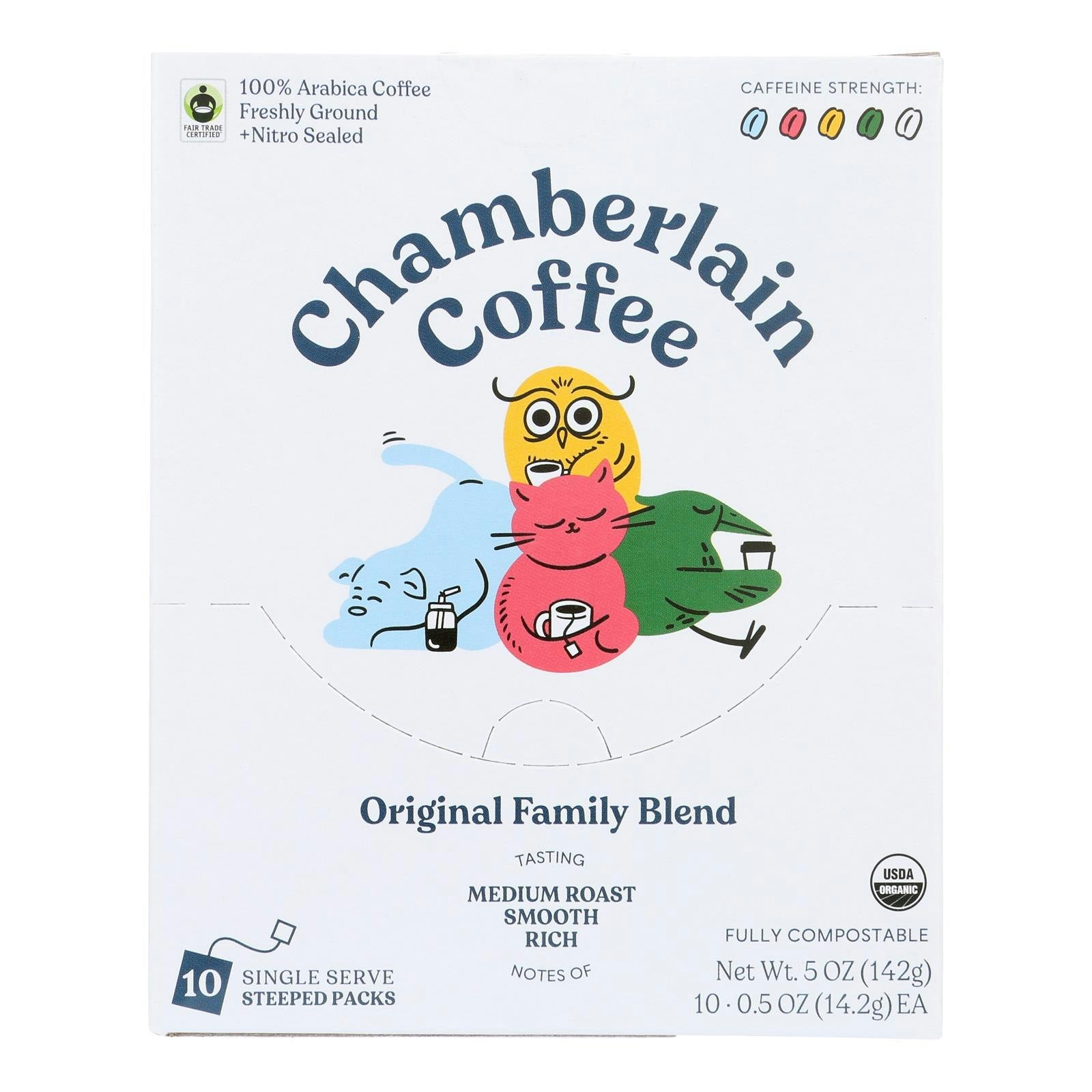 Chamberlain Coffee Original Familiy Blend 10 Steeped Packs