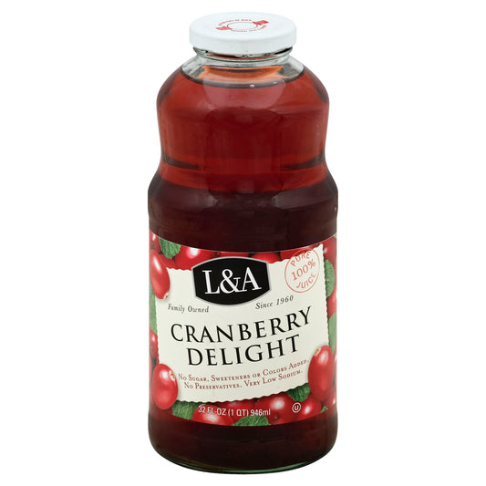 L & A Juice Juice Cranberry Delite 32 FO (Pack of 6)