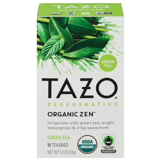 Tazo Tea Bag Zen Organic 16 Bag (Pack of 6)